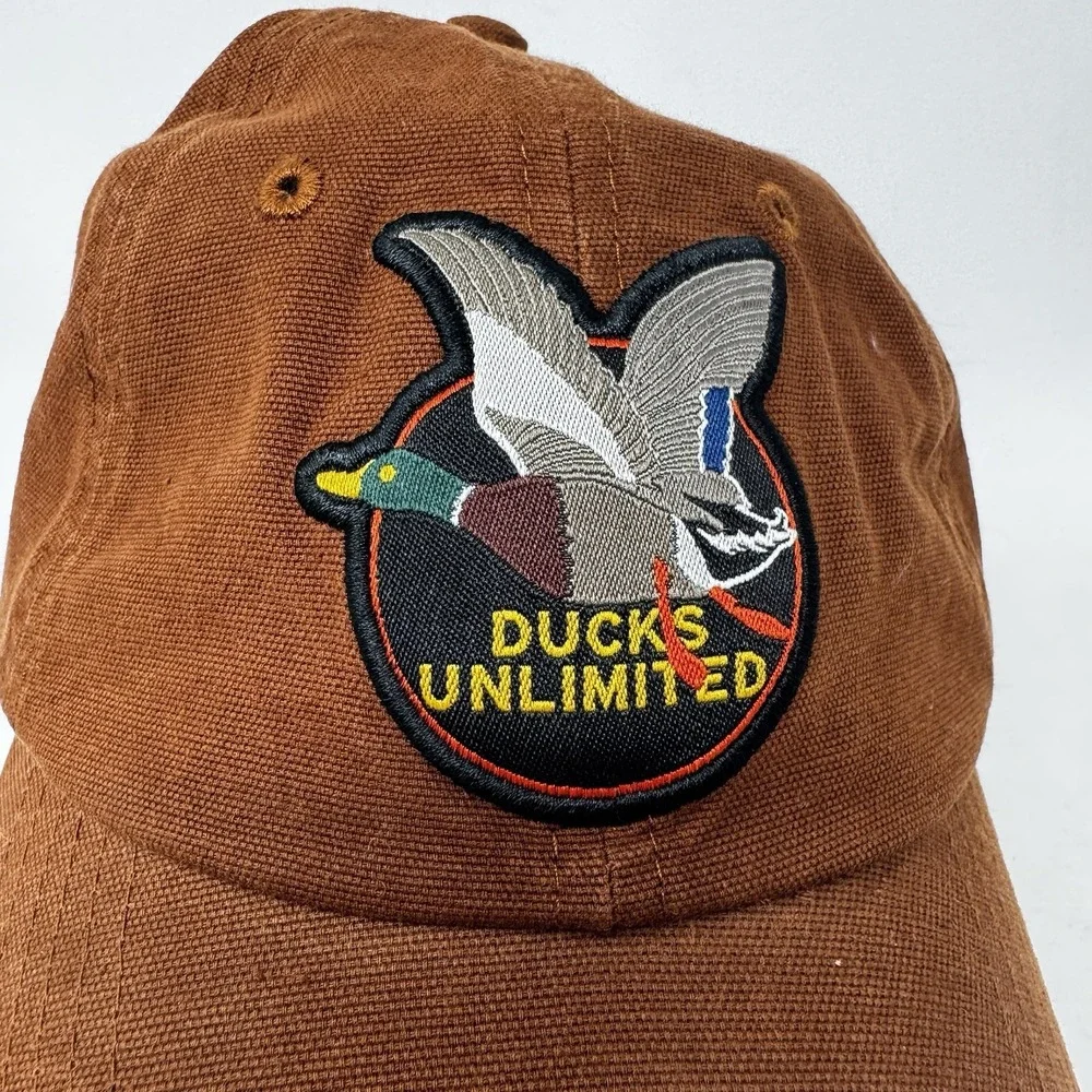 Ducks Unlimited Baseball Hat Cap Brown Mallard Duck Hunting Fishing Canvas Brown